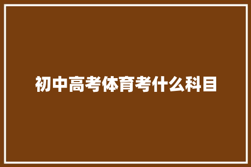 初中高考体育考什么科目