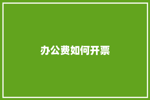 办公费如何开票