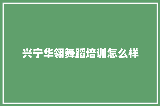 兴宁华翎舞蹈培训怎么样