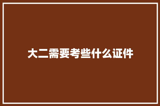 大二需要考些什么证件