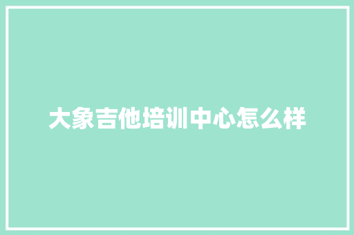 大象吉他培训中心怎么样