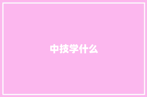 中技学什么