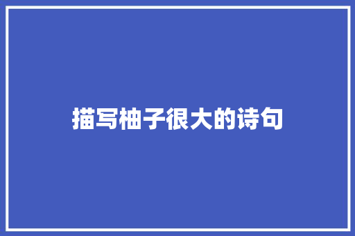 描写柚子很大的诗句